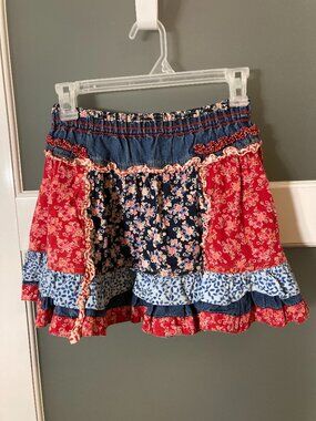 Oilily Denim Ruffle Twirly Swing Skirt - 104. 4 5 6